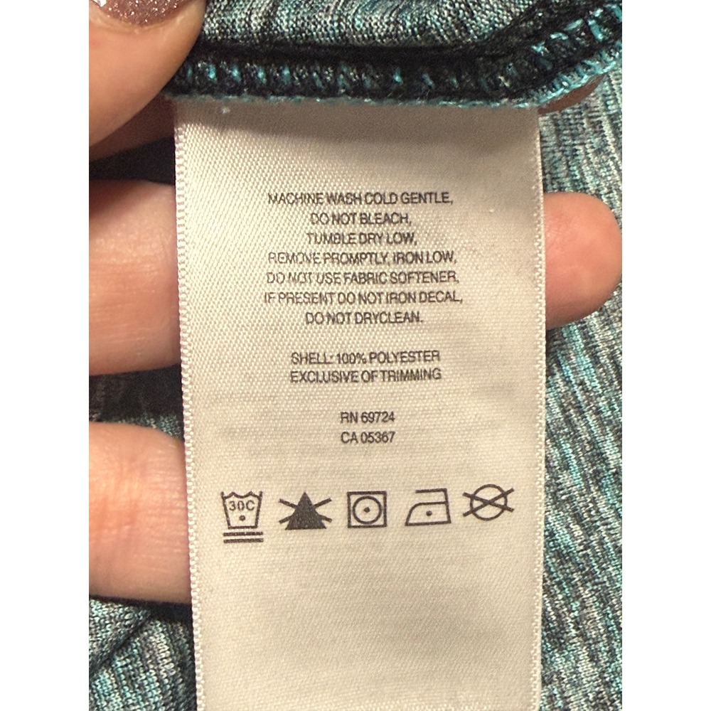 Columbia T-Shirt Womens Medium Teal Space Dye Omni-Wick V-Neck XK0164 Preloved - Picture 5 of 7